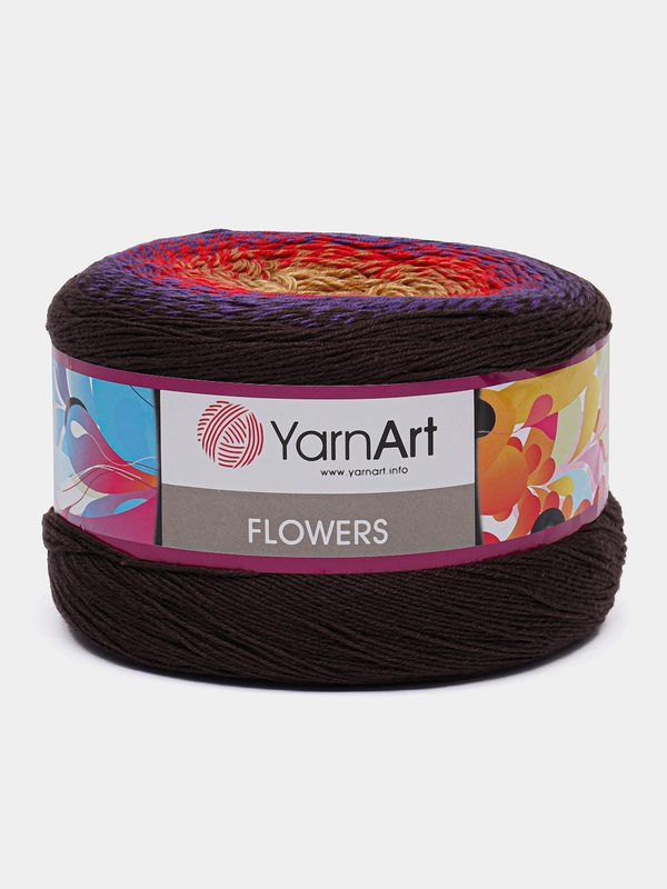 Пряжа YarnArt Flowers 55% хлопок 45% полиакрила 250г 1000 м, 1 моток цвет  265