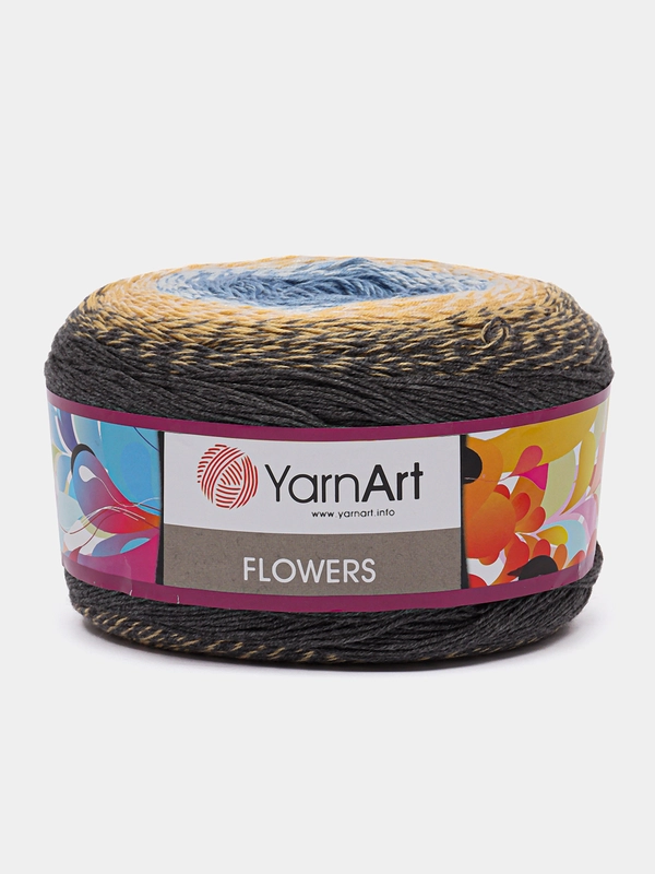 Пряжа YarnArt Flowers 55% хлопок 45% полиакрила 250г 1000 м, 1 моток цвет 287