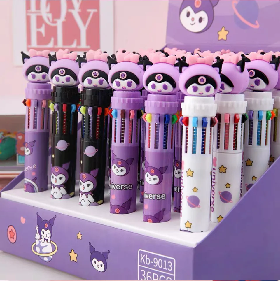 Многоцветная ручка Kuromi, разные виды Куроми, 10 цветов