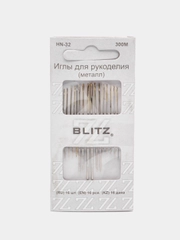 Иглы для шитья ручные "Blitz" HN-32 300M для рукоделия 16 шт. в блистере никель