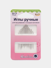 Иглы ручные для вышивания, Hemline, с острым кончиком, №5-10, 16 шт