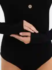 Боди на пуговицах, черный