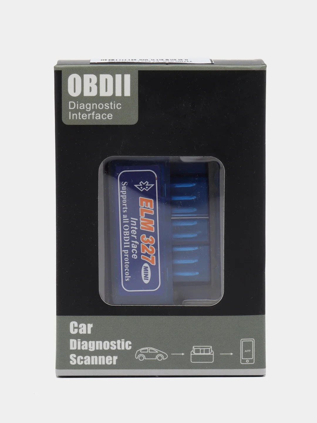Синий автомобильный сканер диагностический ELM327 OBD2 V2.1