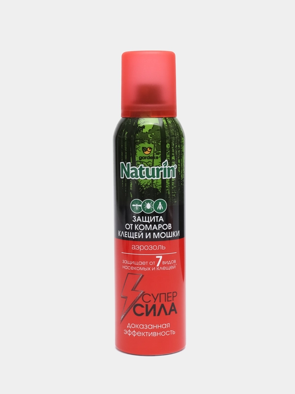 Спрей-аэрозоль от комаров, клещей и мошек, Gardex Naturin, 165 мл