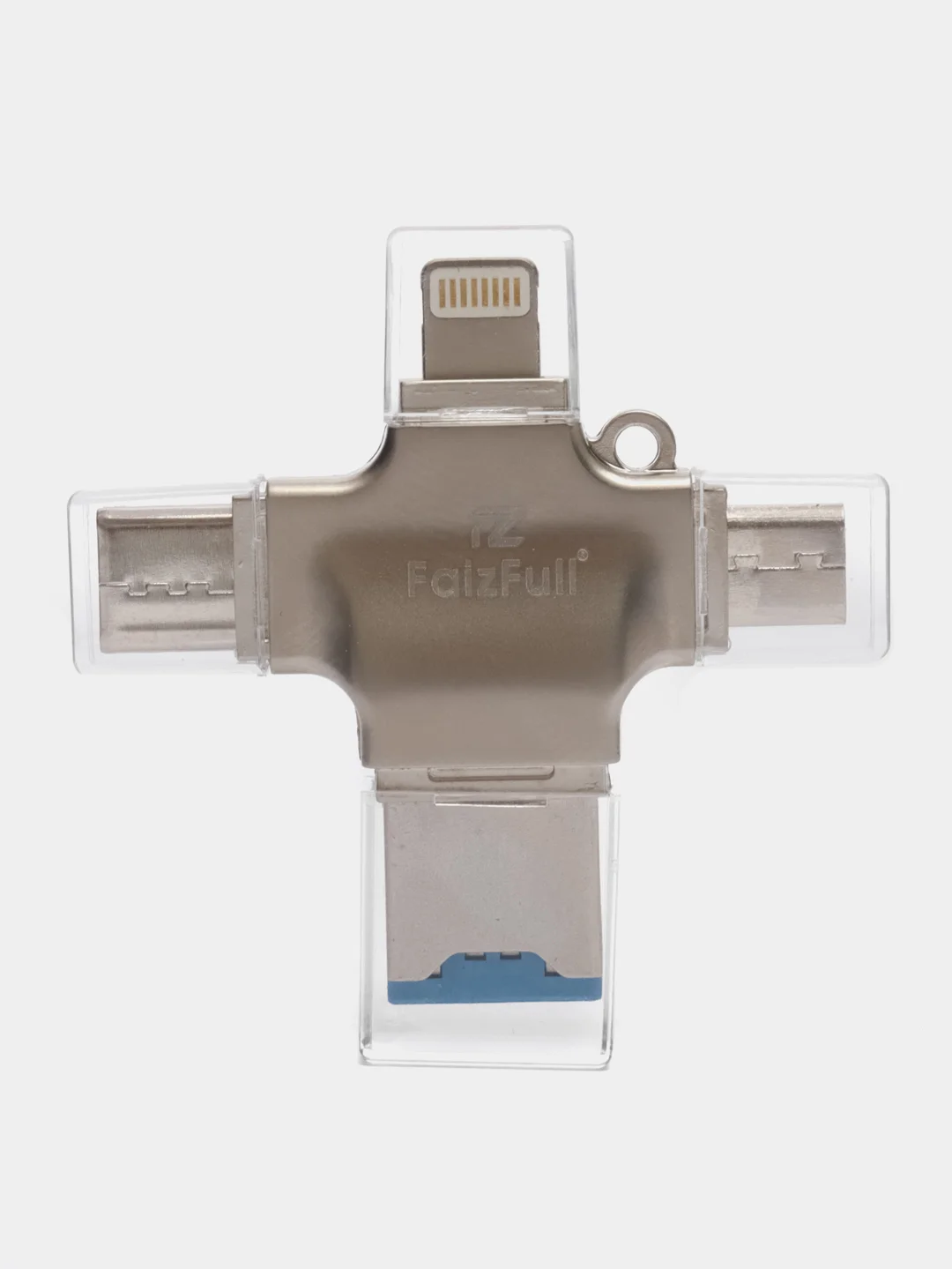Переходник адаптер OTG 3.0 на Айфон iPhone, Lightning + MicroUSB + Type-C + MicroSD + USB