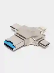 Переходник адаптер OTG 3.0 на Айфон iPhone, Lightning + MicroUSB + Type-C + MicroSD + USB