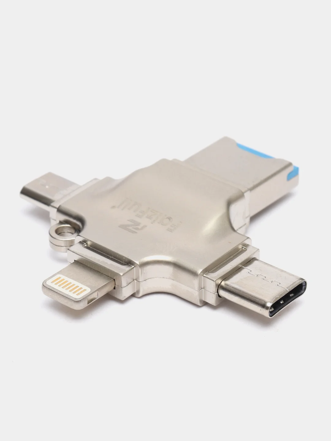 Переходник адаптер OTG 3.0 на Айфон iPhone, Lightning + MicroUSB + Type-C + MicroSD + USB