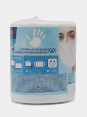 AURA Салфетки одноразовые индивидуальные барьерные ANTIBACTERIAL, рулон, 60 шт
