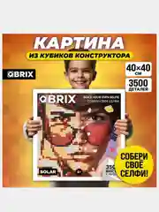 Фото-конструктор, мозаика из фотографии QBRIX SOLAR для детей и взрослых, 40х40 см