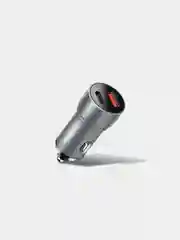 Серый автомобильная  зарядка в прикуриватель для телефона, с разъемами USB и Type C