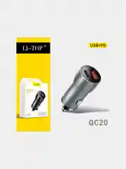 Серый автомобильная  зарядка в прикуриватель для телефона, с разъемами USB и Type C