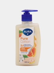 AURA Pure Cotton Крем-мыло 2в1 для рук и тела Хлопок и мёд 300мл