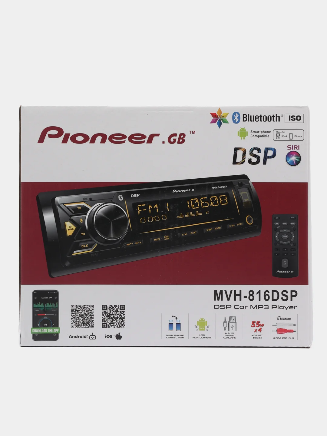 Процессорная автомагнитола Pioneer.gb 816 (Bluetooth/AUX/USB/FM)
