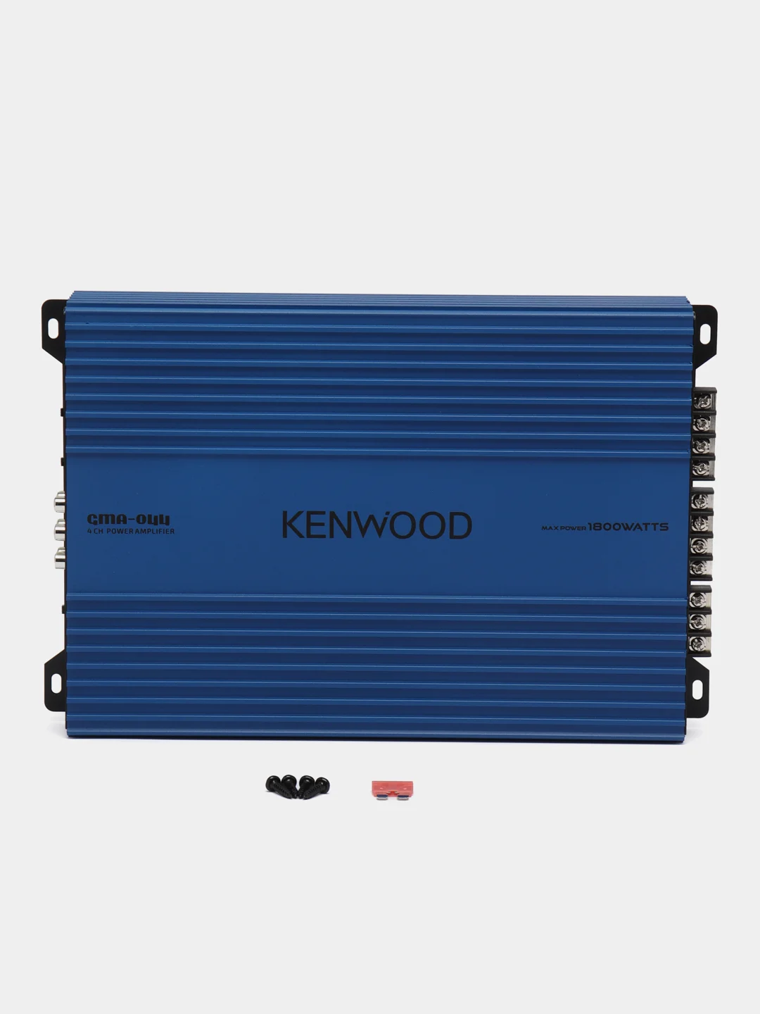 Синий автомобильный усилитель Kenwood, 4 канала