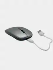 Серый мышь беспроводная бесшумная с USB приемником. Мышка компьютерная, оптическая. Bluetooth