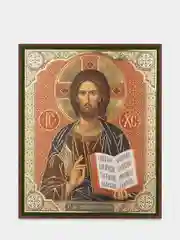 Икона освящённая Духовный Наставник "Господь Вседержитель" на МДФ 15х18