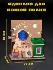 Зеленый 3d конструктор блочный космонавт, ночник светодиодный