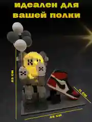 Красный 3d конструктор блочный космонавт, ночник светодиодный