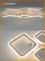 Белый управляемая потолочная люстра светодиодная с пультом Estares Oval 80W 4S ,до 20 кв.м