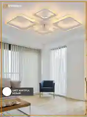 Управляемая потолочная люстра светодиодная с пультом Estares  FAN OVAL 70W+18W белая