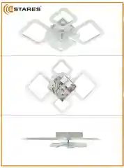 Управляемая потолочная люстра светодиодная с пультом Estares  FAN OVAL 70W+18W белая
