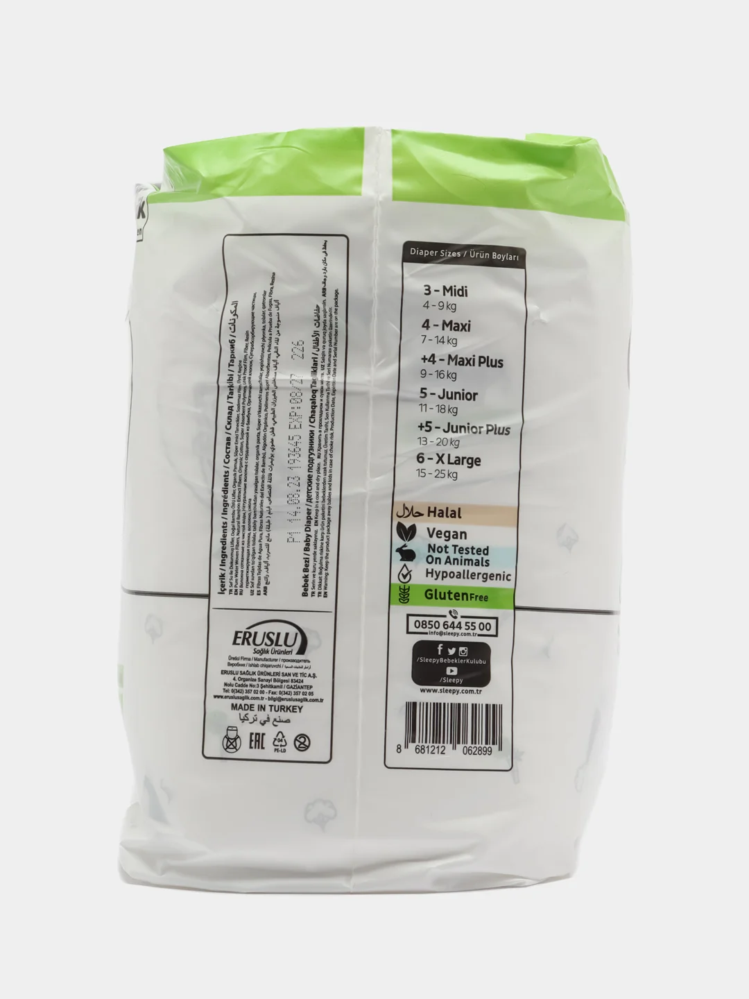 Подгузники детские Sleepy Natural, размер № 4, 7-14 кг, 30 штук