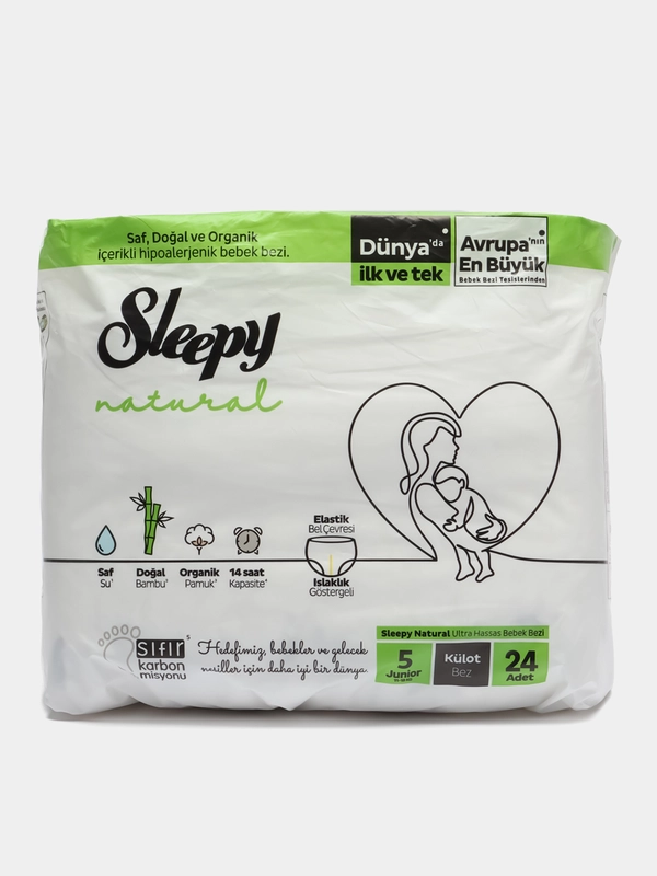 Подгузники-трусики, детские, Sleepy Natural размер 5, 11-18 кг, 24 штуки