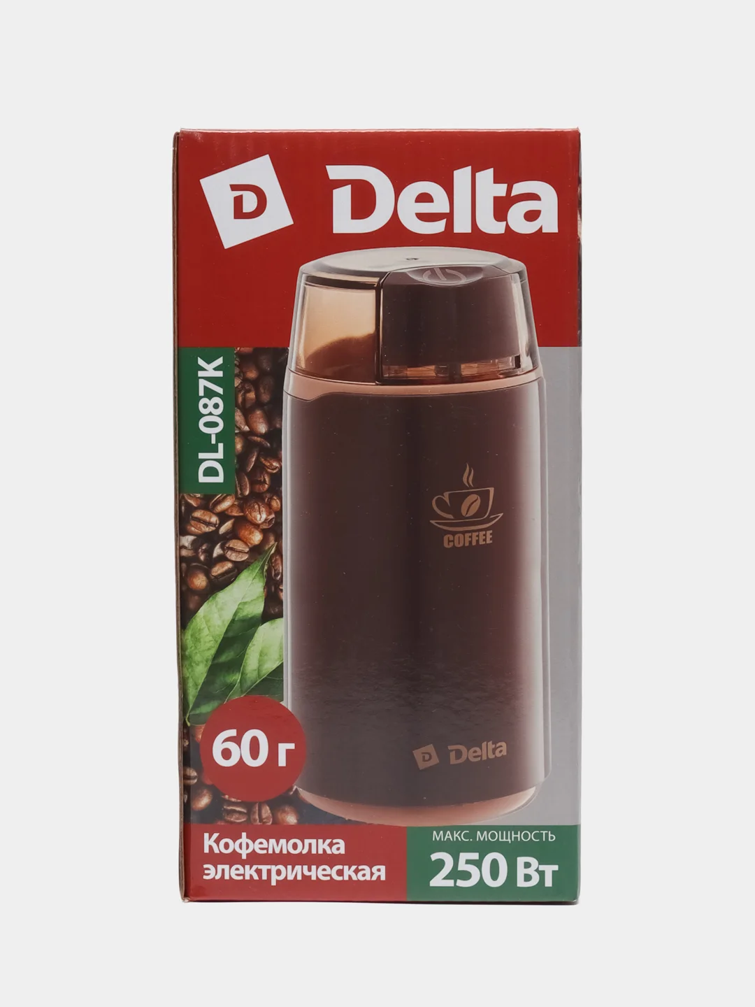 Коричневый кофемолка электрическая DELTA DL-087К, 250Вт