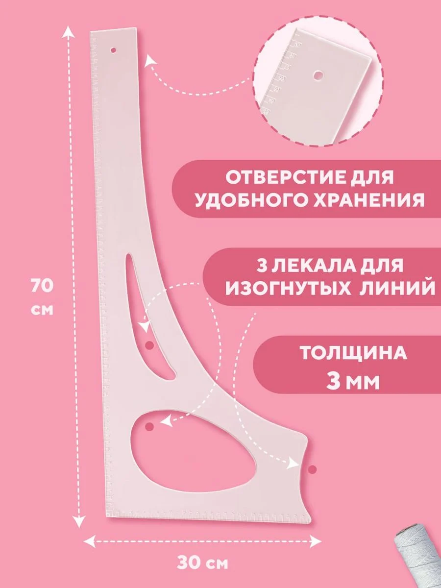 Линейка закройщика для шитья и черчения, лекало универсальное портновское