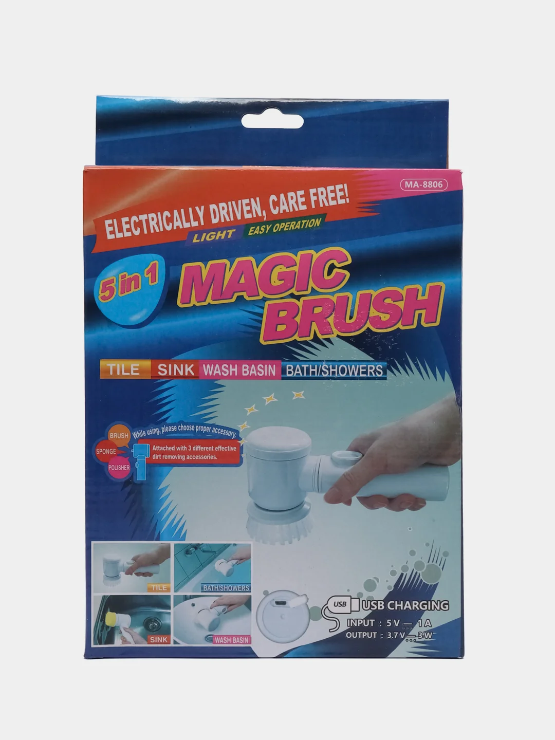 Электрическая щетка для уборки кухни и ванной комнаты, 5 в 1, USB