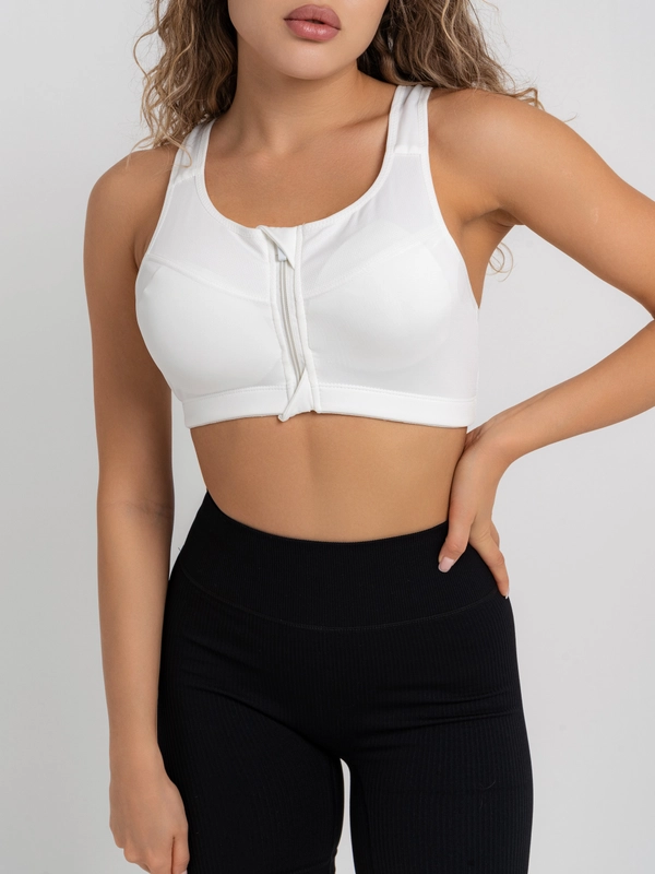 Топ спортивный, женский, на змейке, S-5XL, кроп-топ, бюстгальтер