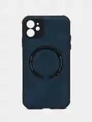 Синий чехол на iPhone 11, 12, 12 Pro, кожаный, с функцией беспроводной зарядки