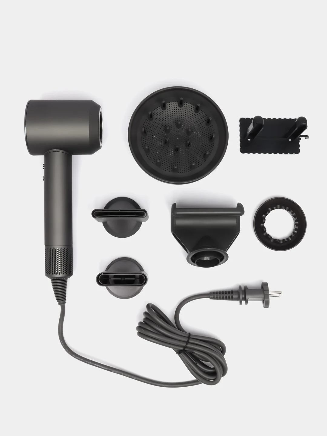 Серый фен для укладки и сушки волос Super Hair Dryer Lite 5 в 1, 3 режима воздушного потока