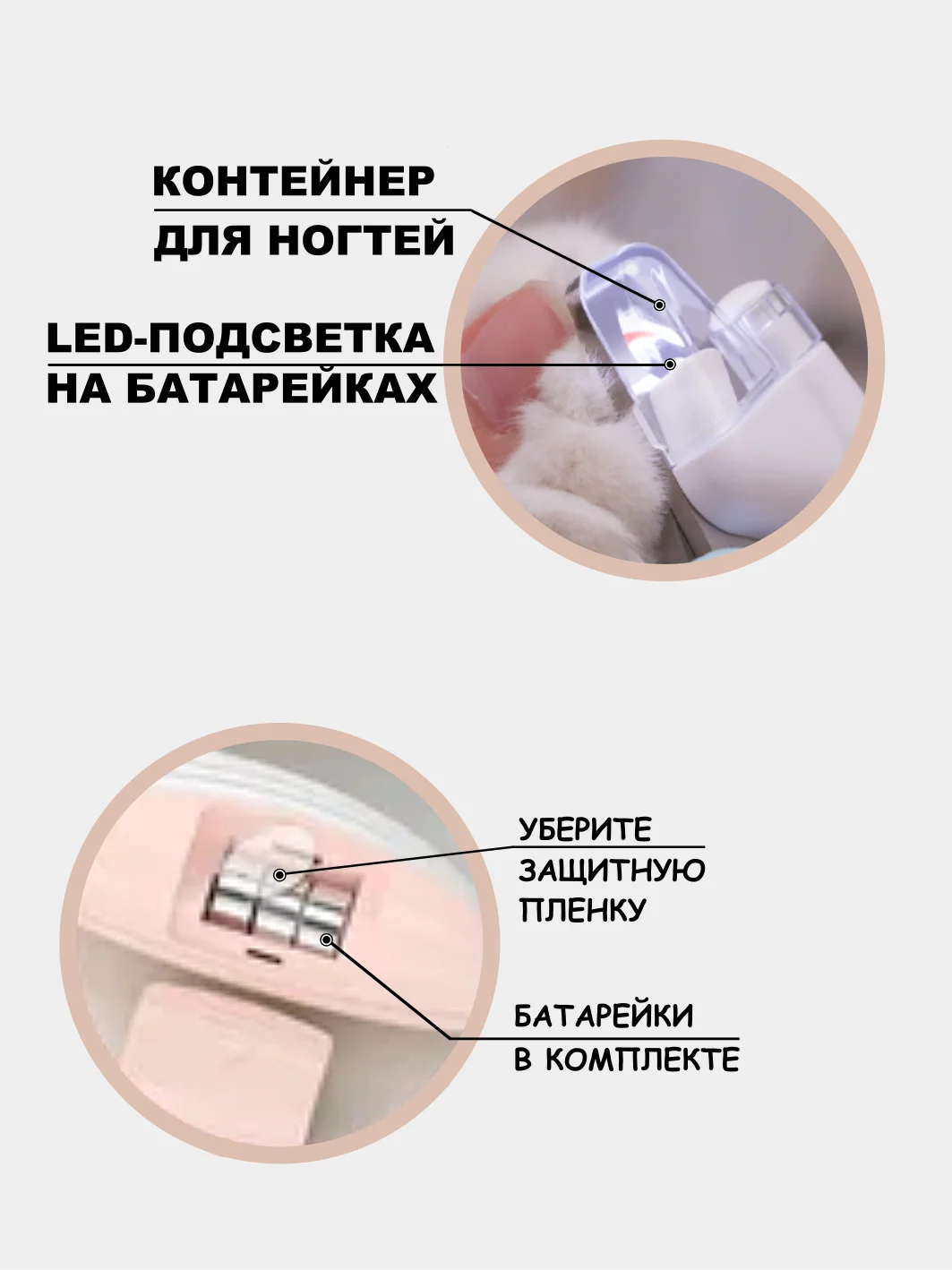 Оранжевый когтерезка для кошек, собак, грызунов, кроликов с фонариком