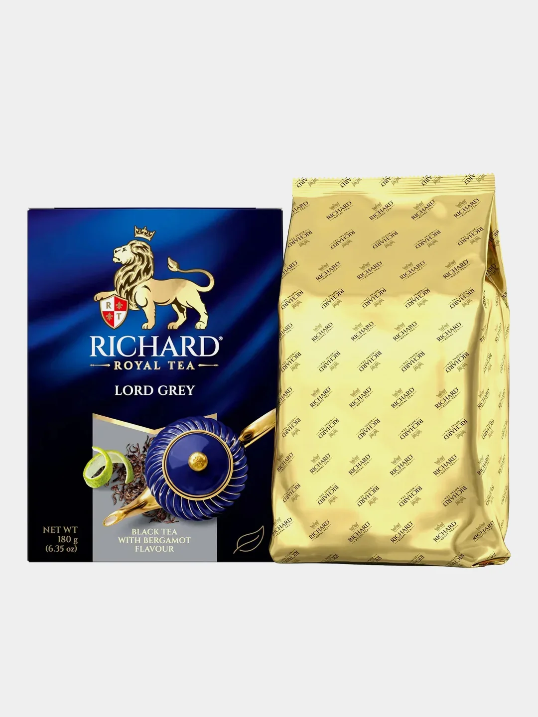 Чай листовой чай Richard "Lord Grey", крупнолистовой, цейлонский, рассыпной, заварочный, 180 г