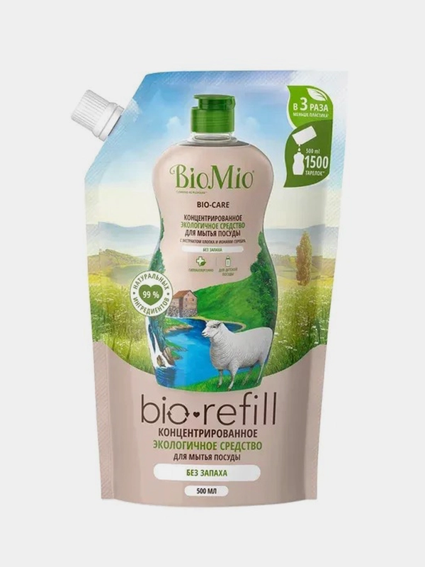 BioMio BIO-CARE БЕЗ ЗАПАХА средство для мытья посуды, 500 мл Refill