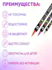 Разноцветный акриловые двухсторонние маркеры для скетчинга, набор для рисования, 24 цвета