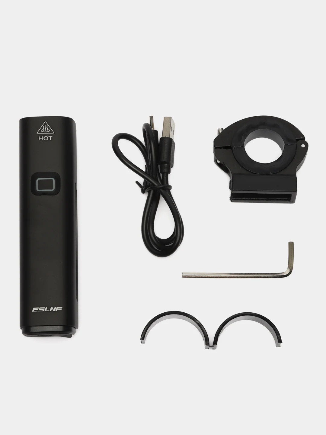 Черный фонарь светодиодный USB 1000 lm, 4800 mAh для велосипеда, самоката с аккумулятором