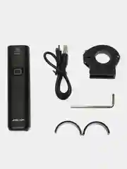 Черный фонарь светодиодный USB 1000 lm, 4800 mAh для велосипеда, самоката с аккумулятором
