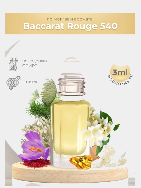 Масляные духи Baccarat Rouge 540 (Баккарат Руж 540), 3 мл
