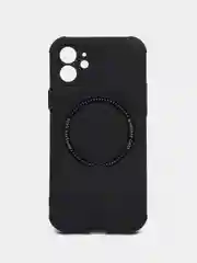 Черный чехол на iPhone 11, 12, 12 Pro, кожаный, с функцией беспроводной зарядки