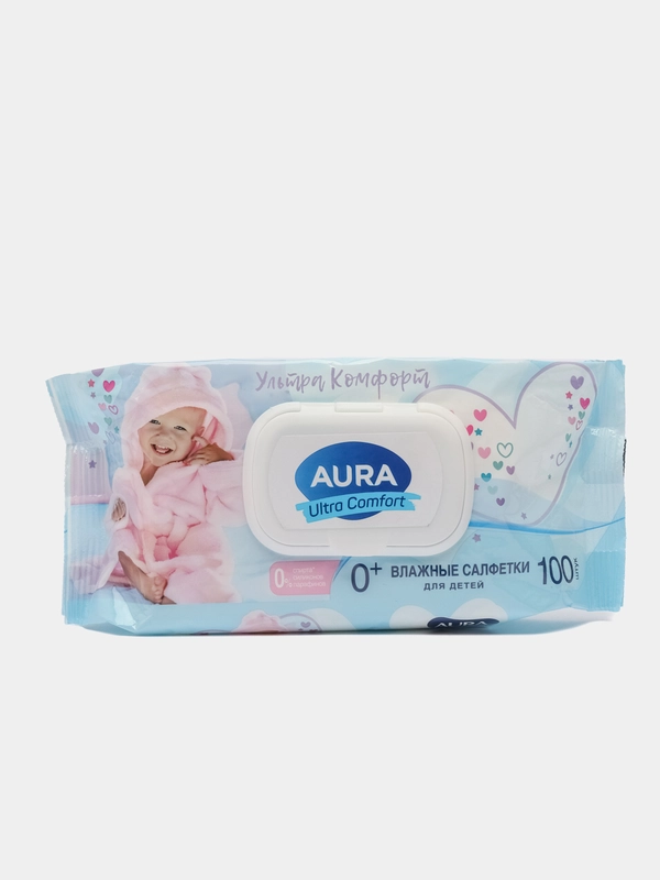 Салфетки влажные для детей AURA "Ultra comfort", 100 шт
