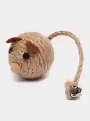 Игрушка для кошек, мышка-колобок погремушка из джута