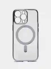 Фиолетовый чехол для IPhone 13 Pro силиконовый с Mag Safe и цветной окантовкой