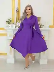 Тёмно-зелёный платье женское на запах, асимметричный низ, размеры 48-54