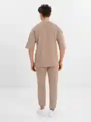 Бежевый меланж мужской спортивный костюм