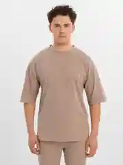 Бежевый меланж мужской спортивный костюм
