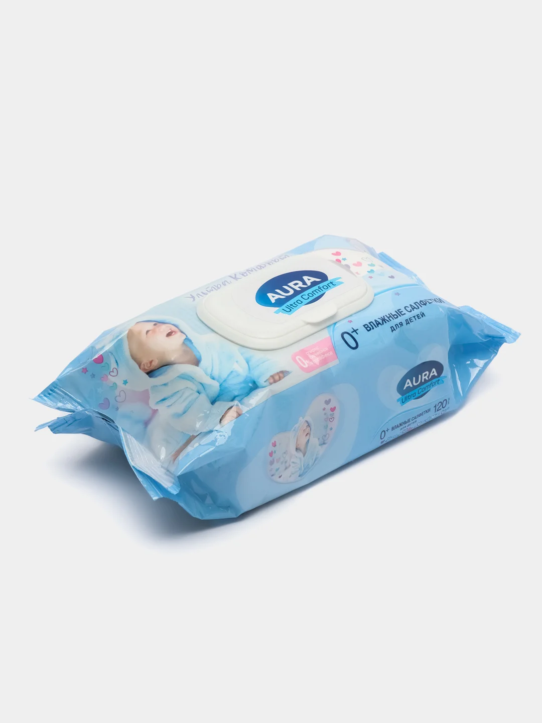 AURA "Ultra comfort" Влажные салфетки детские, 120шт