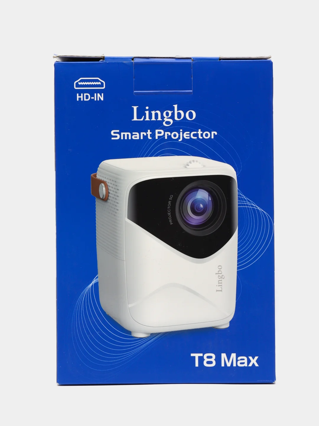 Белый проектор Lingbo T8, Android, Wi-Fi, HDMI, USB, Bluetooth, со штативом, домашний кинотеатр
