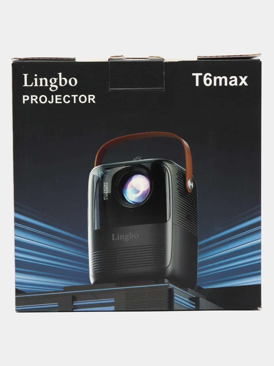 Черный проектор Lingbo T6, HDMI, USB, Android, Wi-Fi, Bluetooth, домашний кинотеатр